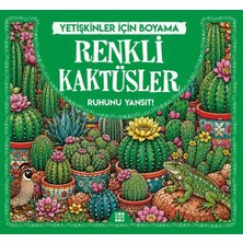 Dokuz Yayınları Renkli Kaktüsler & Yetişkinler Için Boyama
