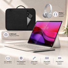 Lenovo 12,7 Inç 3k 144 Hz Ekranlı 16 GB Ram 512 GB Hafızalı Güçlü Android Tablet, Klavye ve Kalemle Yaratıcı Çalışma ve Üretkenlik Için Deniz Kabuğu | Set: Taşıma Çantası, Kulaklık