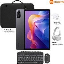 Xiaomi 11 Inç Gri Tablet, 256 GB Depolama 8 GB Ram, Hafif ve Taşınabilir Kullanım, Akıllı Dokunmatik Tablet ile Güçlü Performans ve Akıcı Deneyim | Set: Çanta, 45W Şarj, Kulaklık, Klavye/mouse