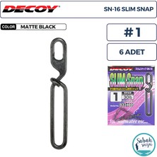 Decoy Sn-16 Slim Snap Klips #1 30LB Black (6 Adet)