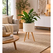 Siyah Bohem Dekoratif Saksı - 25 cm