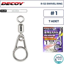 Decoy R-52 Swivel Ring Fırdöndülü Klips Silver #1 (30LB) (7 Adet)