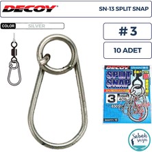 Decoy Sn-13 Split Snap Klips #3 40LB Silver (10 Adet)