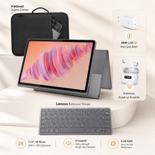 Lenovo 11,5 Inç 2k 90 Hz Ekranlı 8 GB Ram 256 GB Hafızalı Tablet, 8 Hoparlörlü Güçlü Ses, Entegre Stand ve Kılıfla Günlük Kullanım Için Gri | Set: Kılıf, Klavye, Kulaklık, Şarj Aleti