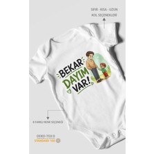 Morivo Kids Bekar Dayım Var Kısa Kollu Bebek Body %100 Pamuk