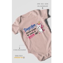 Morivo Kids Dayıya Özel Kısa Kollu Bebek Body %100 Pamuk