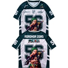 Fuddy Moda Unisex One Piece Zoro 56 Forma, Oversize Anime Temalı Jersey Tshirt
