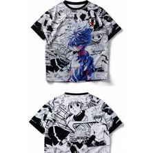 Fuddy Moda Unisex Hunter x Hunter Killua Forma, Oversize Anime Temalı Jersey Tshirt