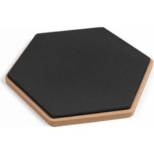 Bade Müzik Davul Bateri Çalışma Pedi 20 cm Hexagon Sessiz Pratik Pad (Kauçuk + Mdf Taban)