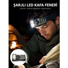 Sensörlü LED Kafa Feneri Şarj Edilebilir Manyetik Eller Serbest Yeni Nesil