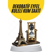 Herşey Trend Dekoratif Eyfel Kulesi ve Kum Saati Vintage Tarzı Masa Süsü Biblo