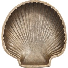 Yargıcı Deniz Kabuğu Formunda Pirinç Kaplama Dekoratif Kase(15x3 Cm)