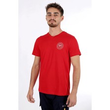 Pratik Medikal Kırmızı 112 Acil Sağlık V Yaka Tişört Unisex