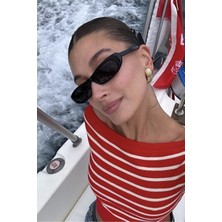 Laurent Slim Tasarım Ince Leopar Siyah Güneş Gözlüğü Popüler Ren Eyewear