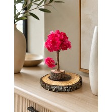 Yaden Flower Dekoratif Yapay Ağaç Gerçek Ahşap Kütük Saksılı