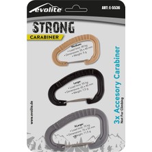 Evolite Strong 3'lü Karabina Seti - Gri/Siyah/Bej