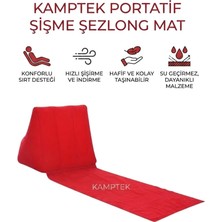 Kamptek Kamp Teknolojisi Kamptek Şişme Kamp ve Plaj Matı Sırt Destekli Taşınabilir Şezlong Minderi Katlanır Güneşlenme Matı