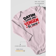 Morivo Kids Dayım Süper Ama Yengem Bi Tane Uzun Kollu Bebek Body %100 Pamuk