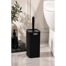 Okyanus Home Mina Siyah Çizgili Kare Wc Fırçalık