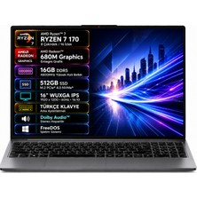 Lenovo Ideapad Slim 3 16ARP10 83K800DKTR-02 Amd Ryzen 7-170 16GB 512GB SSD 16" IPS Freedos Taşınabilir Bilgisayar