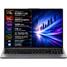 Lenovo Ideapad Slim 3 16ARP10 83K800DKTR-03 Amd Ryzen 7-170 16GB 1tb SSD 16" IPS Freedos Taşınabilir Bilgisayar