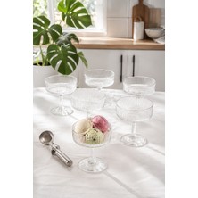 Porsima RYGK0072/6 Clara 6lı Ayaklı Cam Kase Puding Tatlı ve Dondurma Kasesi Lokumluk Şekerlik Kase Seti Çerez Kasesi 225ML