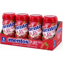 Mentos Pure Fresh Çilek Aromalı Draje Sakız 4 x 60 gr
