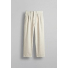 Abluka Online Erkek Beli Lastikli Desenli Baggy Pantolon Bej