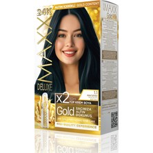 Maxx Deluxe Golden Beauty Set Saç Boyası 1.1 Mavi Siyah