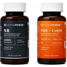 Hyperpower NR (300 Mg) 60 Kapsül & PQQ (20mg) + CoQ10 (100mg) 60 Tablet | 2'li Set, 2 Aylık Kullanım | Made In USA