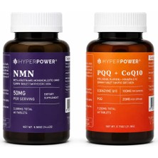Hyperpower NMN (50 mg) 60 Tablet & PQQ (20 mg) + CoQ10 (100 mg) 60 Tablet – 2'li Set | Toplam 120 Tablet | Made in USA
