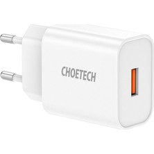 Choetech 18W Hızlı Şarj Cihazı - Quickcharge 3.0 Uyumlu - Q5003 - Beyaz