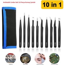 Hatfon Elektronik Antistatik Cımbız Seti 10 Parça Kumaş Çantalı