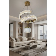 G-Light Vesta Lüks Kristal Detaylı Modern Sarkıt LED Avize 40 cm