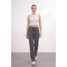 Shopping Shop Beli Bağcıklı Triko Pantolon ANTRASIT