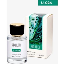 Oler U-024 Unisex Parfüm Edp 50 ml | Çiçeksi & Amberli | Gül Suyu, Armut, Fındık, Acı Badem, Tütsü, Pembe Biber, Gül,