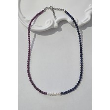 c-bhadu naturel Sertifikalı Gerçek Inci, 3 mm Lapis Lazuli, Yakut Doğaltaş Kolye