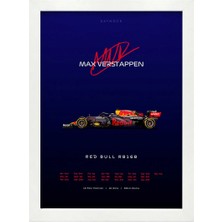 Kaynock Max Verstappen RB16B, Formula 1, F1, Red Bull, Poster Tablo Dijital Tasarım Tablo Beyaz Çerçeve