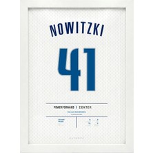 Kaynock Dirk Nowitzki, Dallas Mavericks, Basketbol, Nba Poster Tablo Beyaz Çerçeve