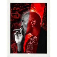 Kaynock Majesty, Michael Jordan, Chicago Bulls, Basketbol, Poster Tablo Beyaz Çerçeve