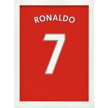 Kaynock Cristiano Ronaldo 7, Manu, Futbol, Tablo Beyaz Çerçeve
