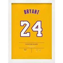 Kaynock Kobe Bryant 24, Los Angeles Lakers, Basketbol Poster Tablo Beyaz Çerçeve