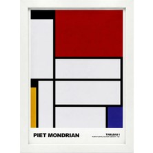 Kaynock Piet Mondrian Tableau I, Modern, Contemporary Art, Poster Tablo Dijital Tasarım Beyaz Çerçeve