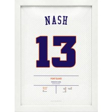Kaynock Steve Nash, Phoenix Suns, Basketbol, Nba Poster Tablo Beyaz Çerçeve