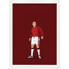 Kaynock Cantona, Gol Sevinci, Futbol, Poster Tablo Beyaz Çerçeve