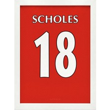 Kaynock Paul Scholes Jersey, Machester United, Futbol Poster Tablo Dijital Tasarım Tablo Beyaz Çerçeve