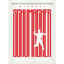 Kaynock Michael Schumacher Silüet, Ferrari, Formula 1, F1, Poster Tablo Beyaz Çerçeve
