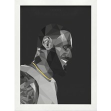 Kaynock Lebron James Black And White, Basketbol, Nba Tablo Beyaz Çerçeve