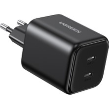 Ugreen 45W Gan Hızlı Şarj Cihazı Type-C Qc Pd 2xusb-C, Siyah, 65058