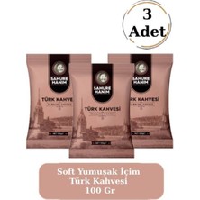 Sahure Hanım Premium Taze Öğütülmüş Bol Köpüklü Soft Yumuşak Içim Türk Kahvesi 100 gr (3 Adet)